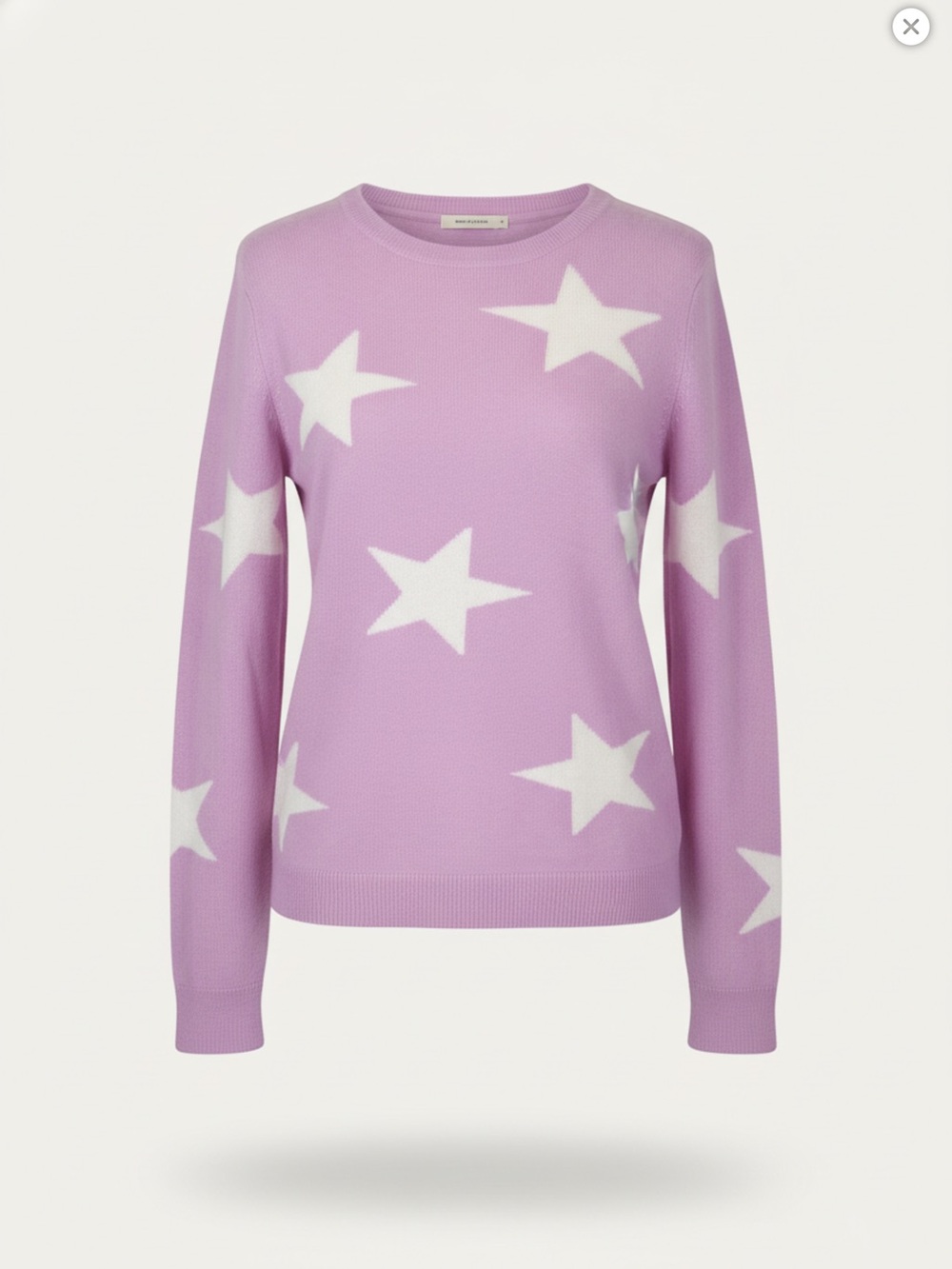Talbots Cashmere Lavender Star Pattern Crewneck Sweater